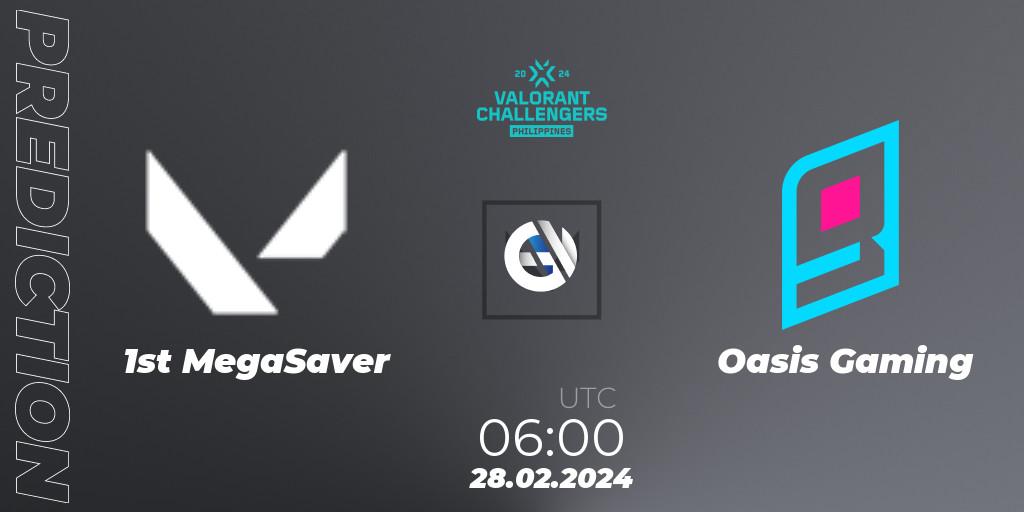 1st MegaSaver vs Oasis Gaming: Match Prediction. 28.02.24, VALORANT, VALORANT Challengers 2024 Philippines: Split 1