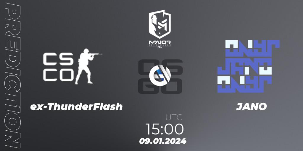 ex-ThunderFlash vs JANO: Match Prediction. 09.01.2024 at 15:00, Counter-Strike (CS2), PGL CS2 Major Copenhagen 2024 Europe RMR Open Qualifier 1