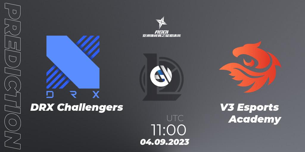 DRX Challengers vs V3 Esports Academy: Match Prediction. 04.09.2023 at 11:48, LoL, Asia Star Challengers Invitational 2023