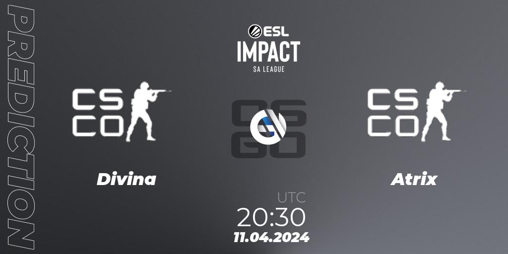 Divina vs Atrix: Match Prediction. 11.04.2024 at 20:30, Counter-Strike (CS2), ESL Impact League Season 5: South America