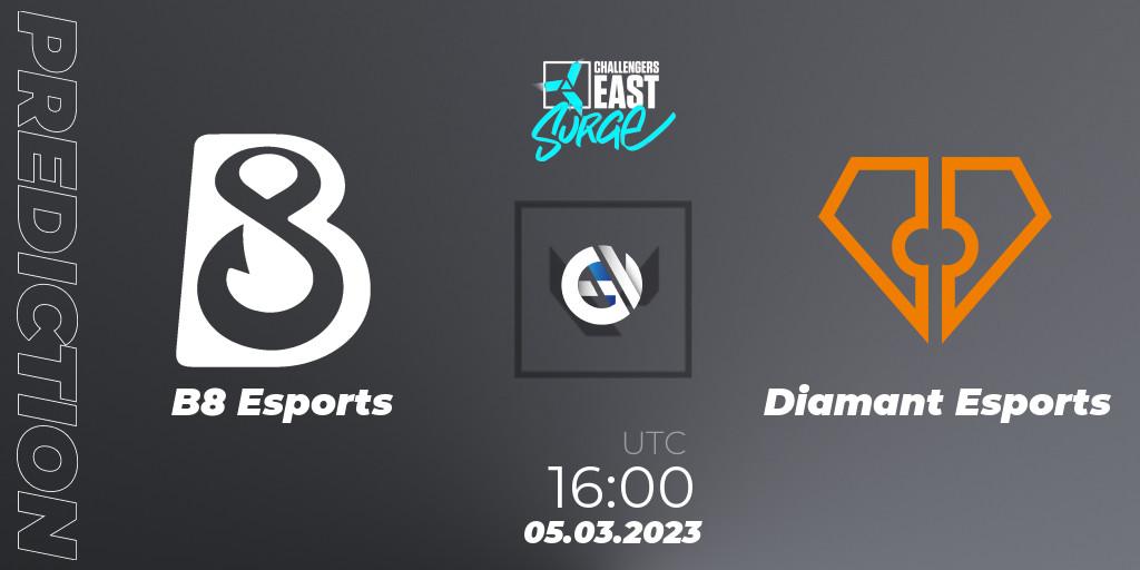 B8 Esports vs Diamant Esports: Match Prediction. 05.03.23, VALORANT, VALORANT Challengers 2023 East: Surge Split 1