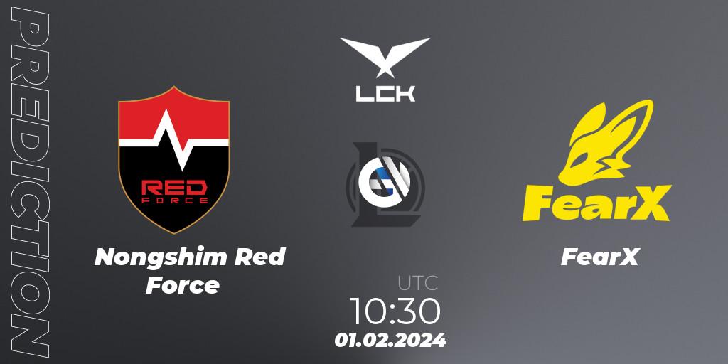 Nongshim Red Force vs FearX: Match Prediction. 01.02.2024 at 10:30, LoL, LCK Spring 2024 - Group Stage