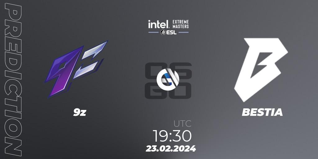 9z vs BESTIA: Match Prediction. 23.02.2024 at 19:30, Counter-Strike (CS2), Intel Extreme Masters Dallas 2024: South American Closed Qualifier