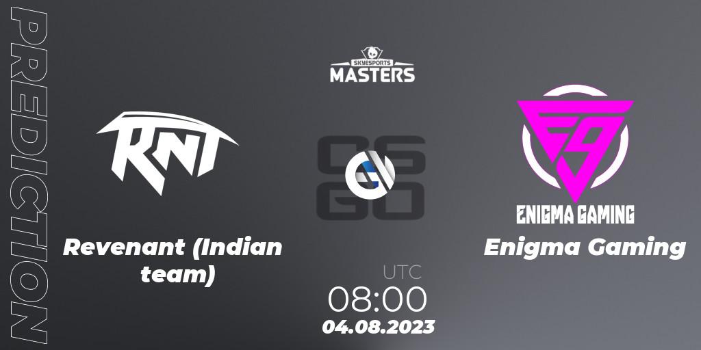 Revenant (Indian team) vs Enigma Gaming: Match Prediction. 04.08.2023 at 08:00, Counter-Strike (CS2), Skyesports Masters 2023: Regular Season