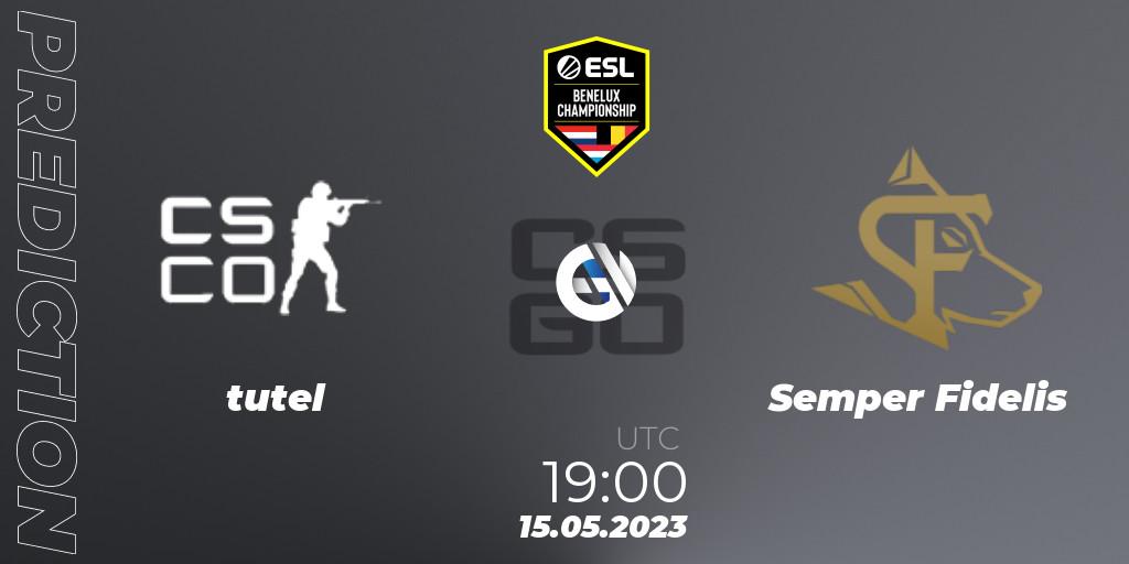 tutel vs Semper Fidelis: Match Prediction. 15.05.2023 at 19:00, Counter-Strike (CS2), ESL Benelux Championship Spring 2023