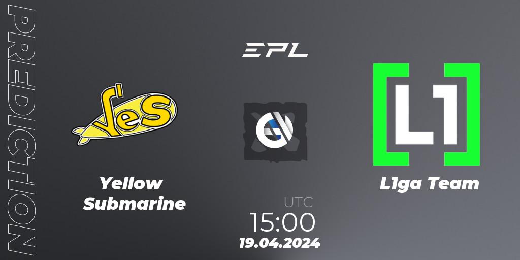 Yellow Submarine vs L1ga Team: Match Prediction. 19.04.24, Dota 2, European Pro League Season 17