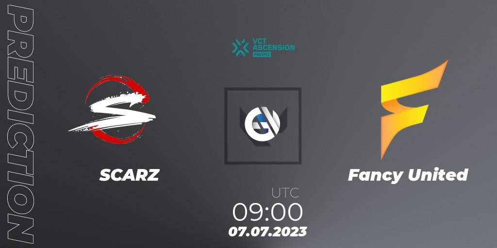 SCARZ vs Fancy United: Match Prediction. 07.07.2023 at 09:20, VALORANT, VALORANT Challengers Ascension 2023: Pacific