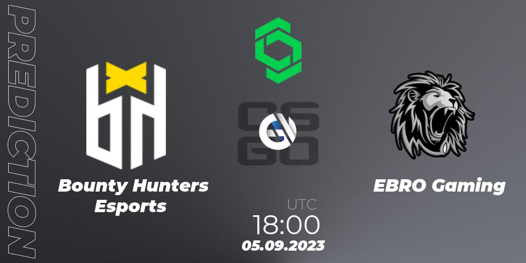 Bounty Hunters Esports vs EBRO Gaming: Match Prediction. 05.09.2023 at 18:00, Counter-Strike (CS2), CCT South America Series #11: Closed Qualifier