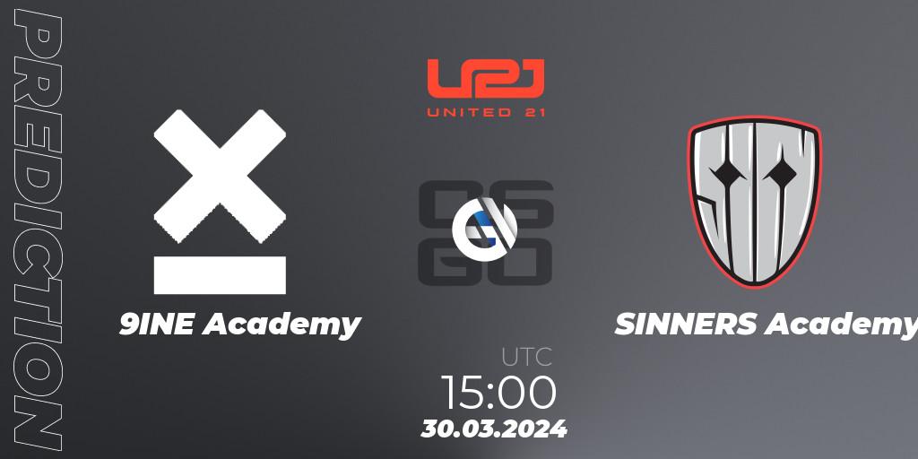9INE Academy vs SINNERS Academy: Match Prediction. 30.03.2024 at 15:00, Counter-Strike (CS2), United21 Season 12: Division 2