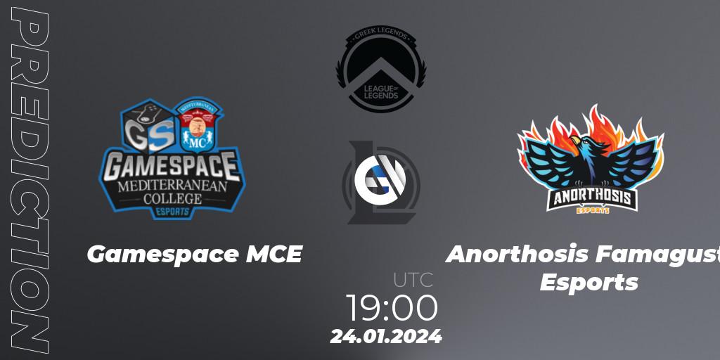 Gamespace MCE vs Anorthosis Famagusta Esports: Match Prediction. 24.01.2024 at 19:00, LoL, GLL Spring 2024