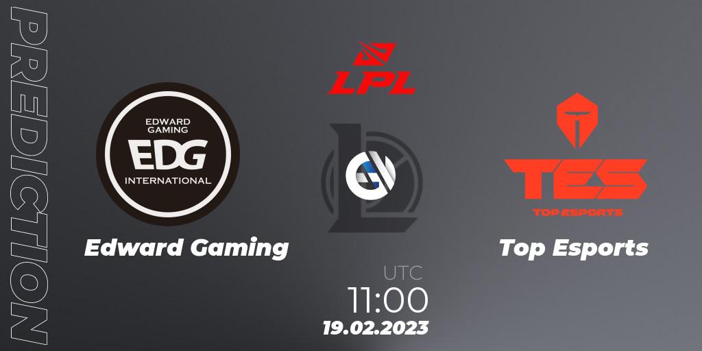 Edward Gaming vs Top Esports: Match Prediction. 19.02.2023 at 11:40, LoL, LPL Spring 2023 - Group Stage
