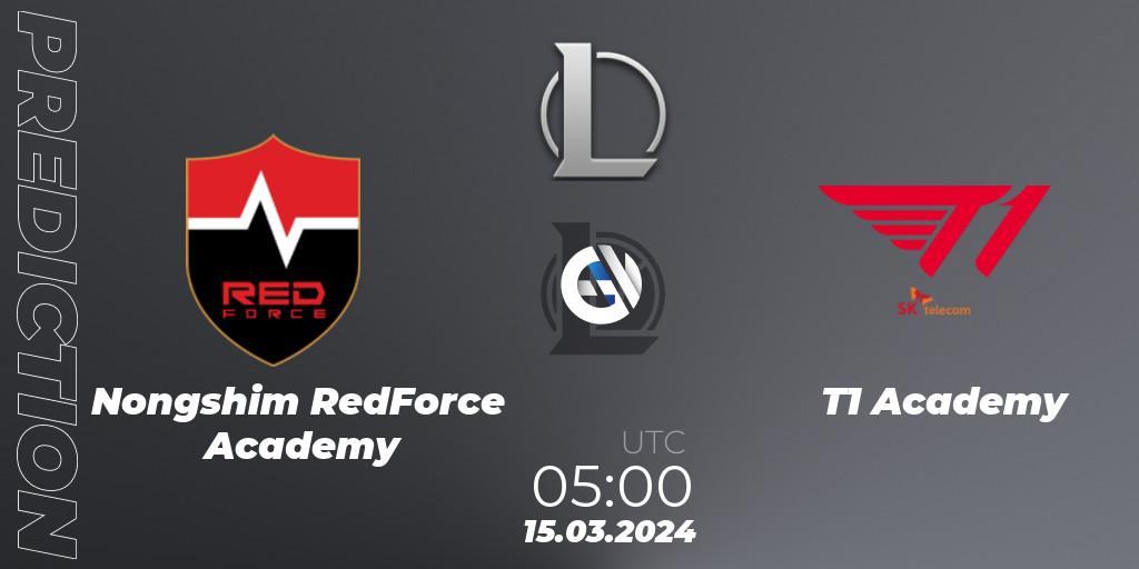 Nongshim RedForce Academy vs T1 Academy: Match Prediction. 15.03.24, LoL, LCK Challengers League 2024 Spring - Group Stage