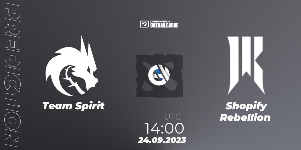 Team Spirit vs Shopify Rebellion: Match Prediction. 24.09.23, Dota 2, DreamLeague Season 21