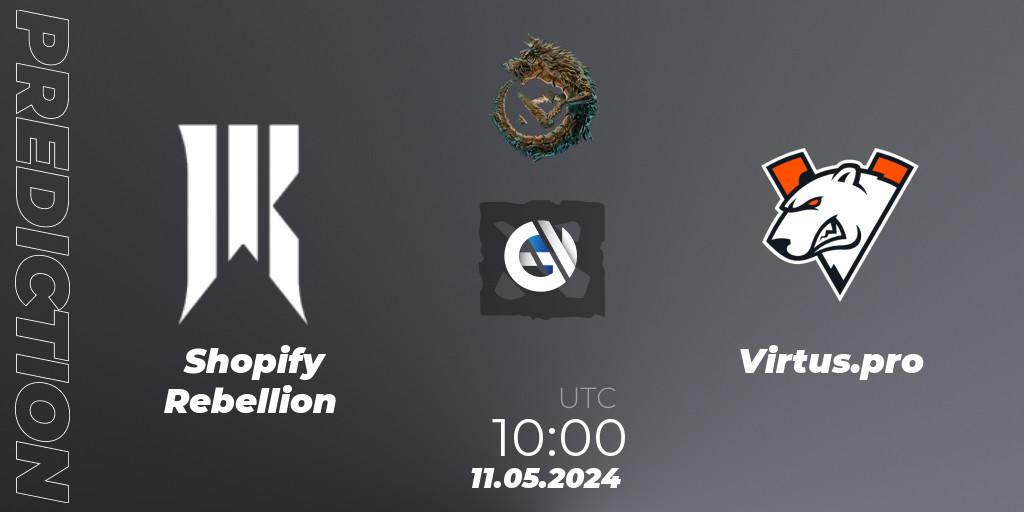 Shopify Rebellion vs Virtus.pro: Match Prediction. 11.05.24, Dota 2, PGL Wallachia Season 1 - Group Stage