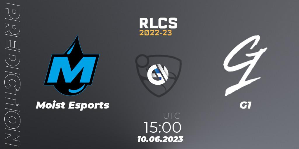 Moist Esports vs G1: Match Prediction. 10.06.2023 at 15:45, Rocket League, RLCS 2022-23 - Spring: Europe Regional 3 - Spring Invitational