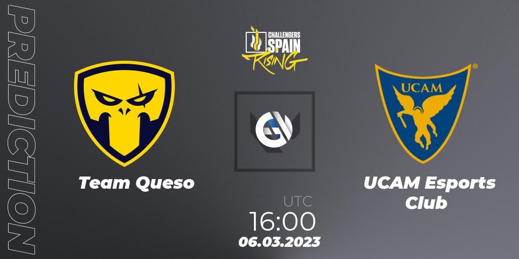 Team Queso vs UCAM Esports Club: Match Prediction. 05.03.2023 at 16:00, VALORANT, VALORANT Challengers 2023 Spain: Rising Split 1