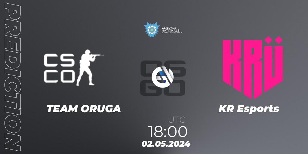 TEAM ORUGA vs KRÜ Esports: Match Prediction. 02.05.2024 at 18:00, Counter-Strike (CS2), IESF World Esports Championship 2024: Argentina