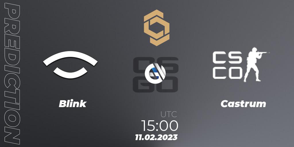 Blink vs Castrum: Match Prediction. 11.02.2023 at 15:00, Counter-Strike (CS2), CCT South Europe Series #3: Closed Qualifier