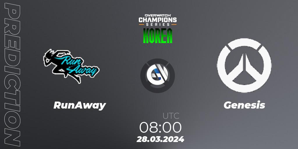 RunAway vs Genesis: Match Prediction. 28.03.24, Overwatch, Overwatch Champions Series 2024 - Stage 1 Korea