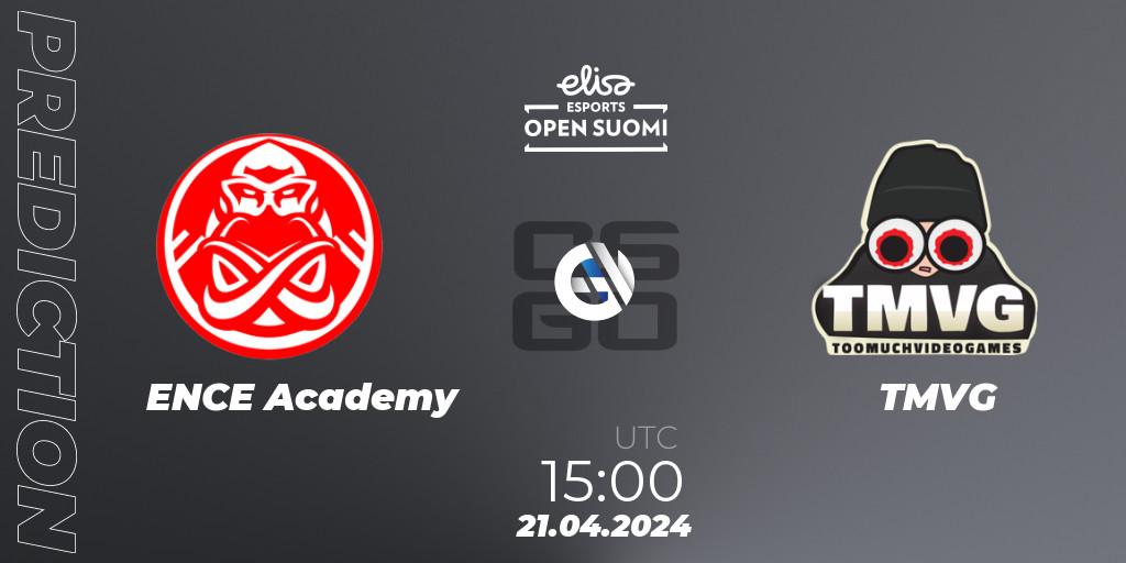 ENCE Academy vs TMVG: Match Prediction. 21.04.24, CS2 (CS:GO), Elisa Open Suomi Season 6