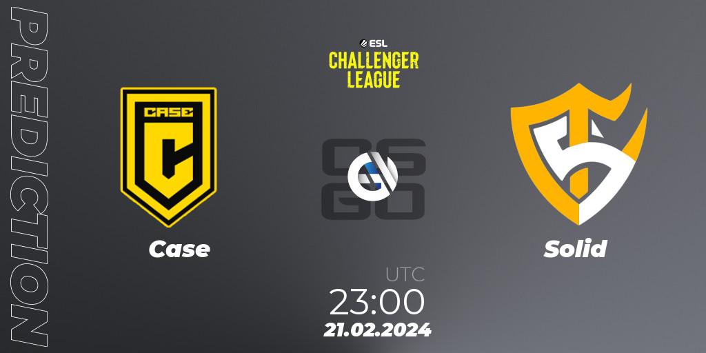 Case vs Solid: Match Prediction. 22.02.2024 at 00:00, Counter-Strike (CS2), ESL Challenger League Season 47: South America
