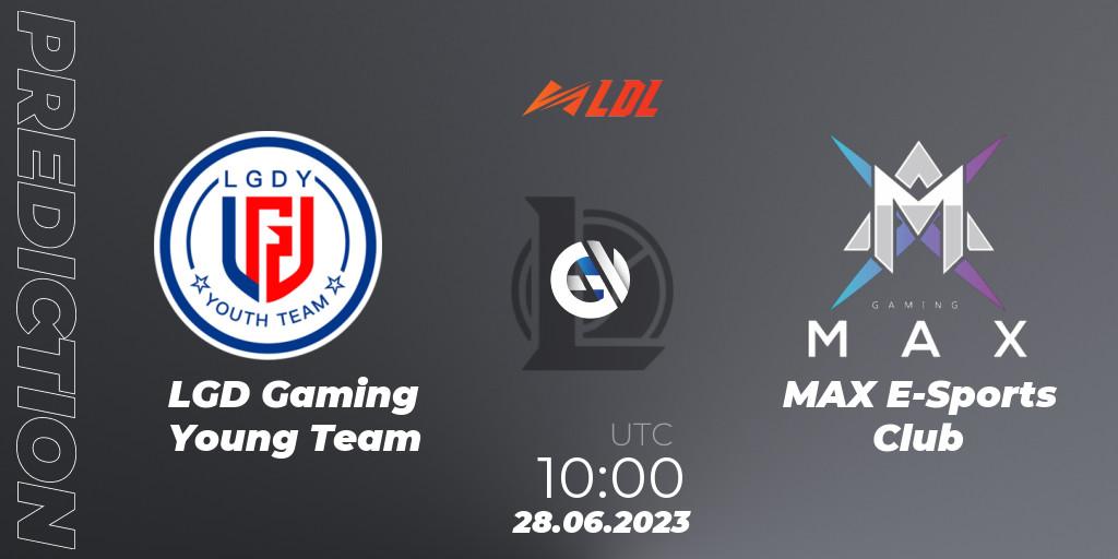LGD Gaming Young Team vs MAX E-Sports Club: Match Prediction. 28.06.2023 at 11:00, LoL, LDL 2023 - Regular Season - Stage 3