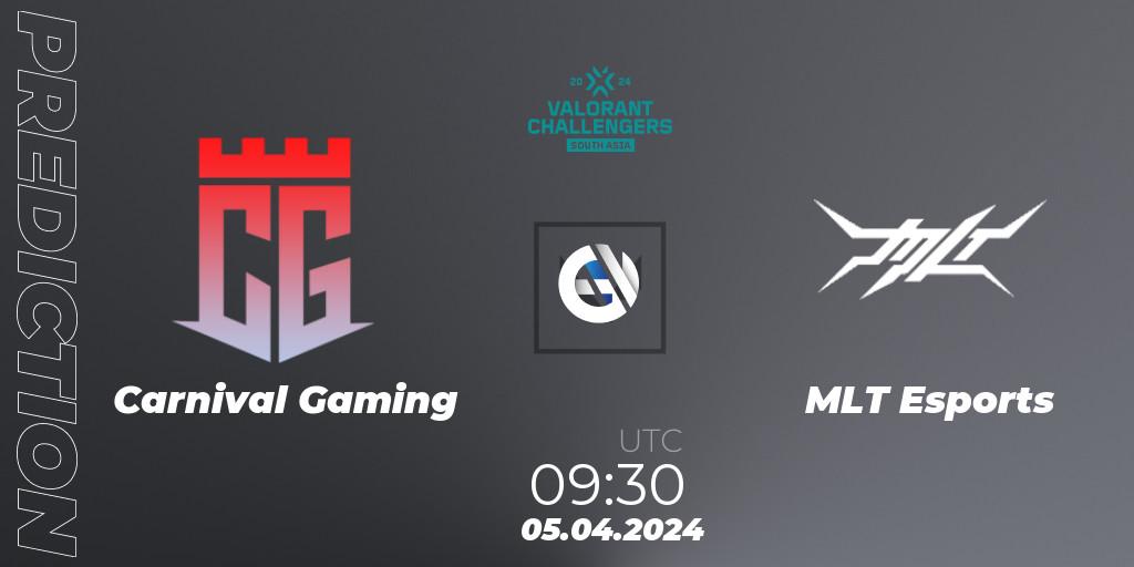 Carnival Gaming vs MLT Esports: Match Prediction. 05.04.2024 at 09:30, VALORANT, VALORANT Challengers 2024 South Asia: Split 1 - Cup 2