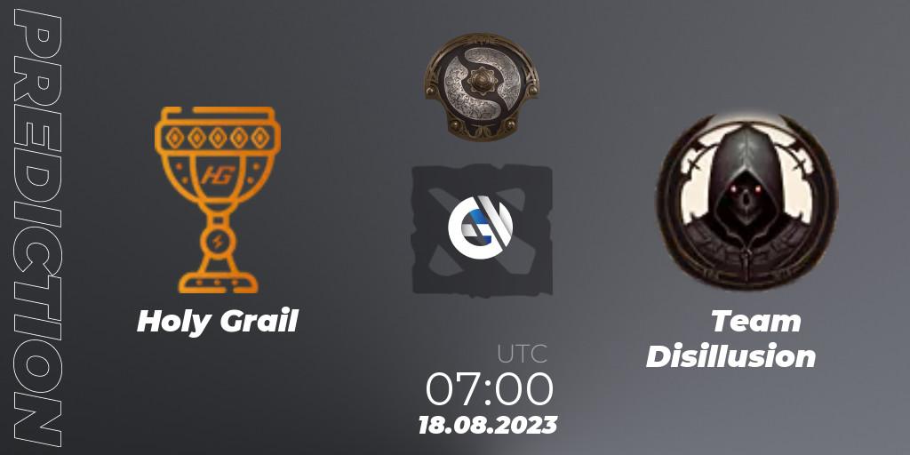 Holy Grail vs Team Disillusion: Match Prediction. 18.08.2023 at 04:58, Dota 2, The International 2023 - China Qualifier