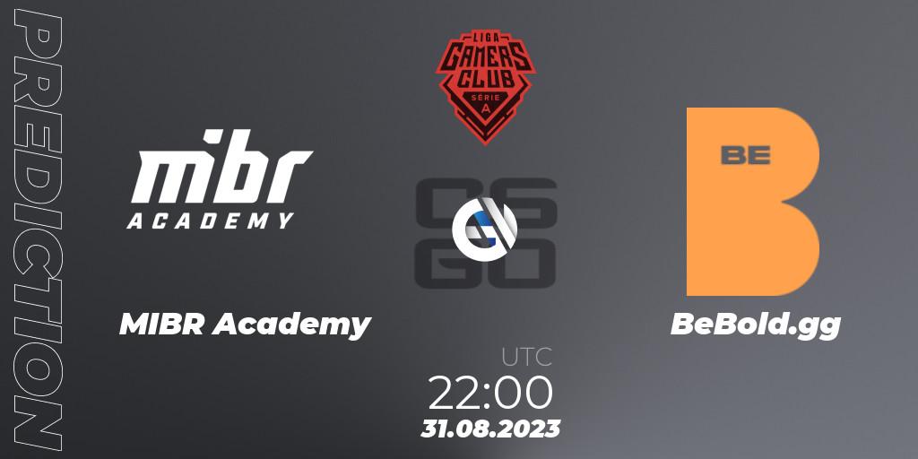 MIBR Academy vs BeBold.gg: Match Prediction. 31.08.2023 at 22:00, Counter-Strike (CS2), Gamers Club Liga Série A: August 2023