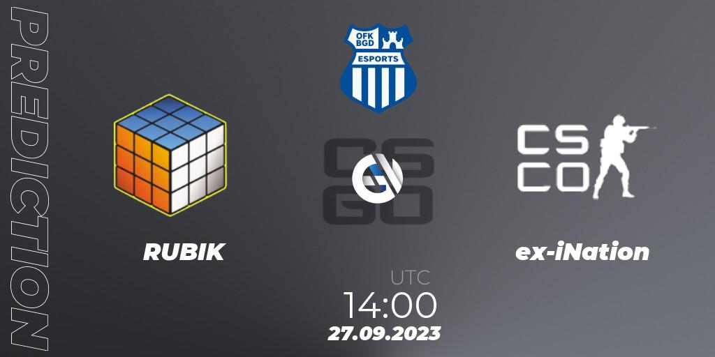 RUBIK vs ex-iNation: Match Prediction. 27.09.2023 at 14:00, Counter-Strike (CS2), OFK BGD Esports Series #1