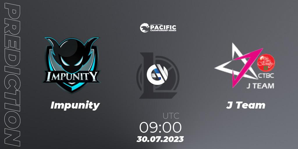 Impunity vs J Team: Match Prediction. 30.07.2023 at 09:00, LoL, PACIFIC Championship series Group Stage
