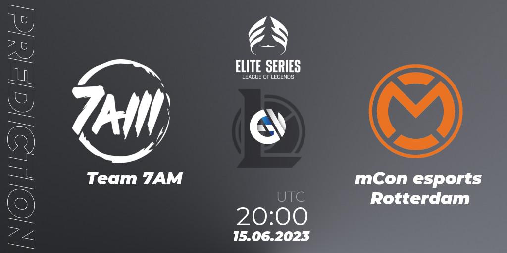 Team 7AM vs mCon esports Rotterdam: Match Prediction. 15.06.2023 at 20:00, LoL, Elite Series Summer 2023