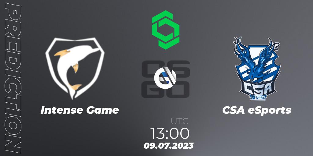Intense Game vs CSA eSports: Match Prediction. 09.07.2023 at 13:00, Counter-Strike (CS2), CCT South America Series #8: Closed Qualifier