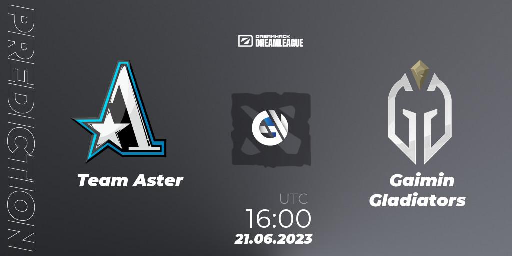 Team Aster vs Gaimin Gladiators: Match Prediction. 21.06.2023 at 15:55, Dota 2, DreamLeague Season 20 - Group Stage 2