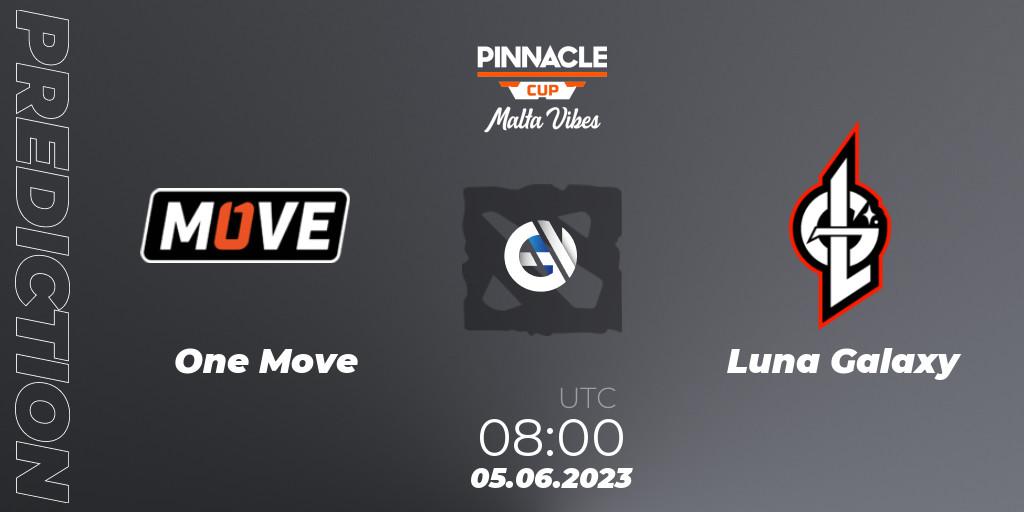 One Move vs Luna Galaxy: Match Prediction. 05.06.23, Dota 2, Pinnacle Cup: Malta Vibes #2