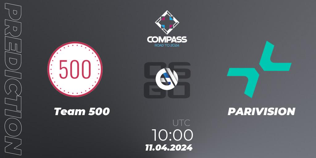 Team 500 vs PARIVISION: Match Prediction. 11.04.24, CS2 (CS:GO), YaLLa Compass Spring 2024