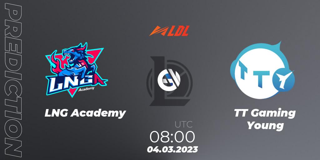 LNG Academy vs TT Gaming Young: Match Prediction. 04.03.2023 at 09:00, LoL, LDL 2023 - Regular Season