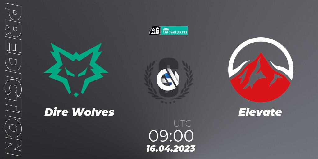 Dire Wolves vs Elevate: Match Prediction. 16.04.2023 at 08:00, Rainbow Six, Asia League 2023 - Stage 1 - Last Chance Qualifiers