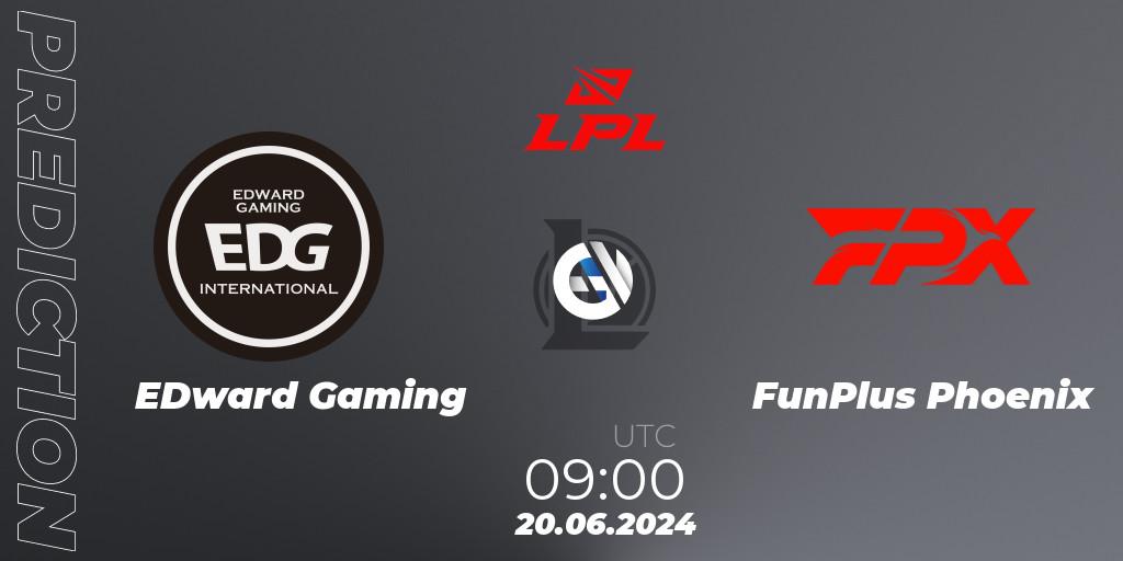EDward Gaming vs FunPlus Phoenix: Match Prediction. 20.06.2024 at 09:00, LoL, LPL 2024 Summer - Group Stage