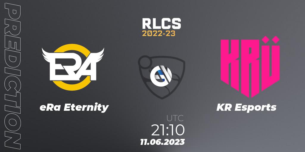 eRa Eternity vs KRÜ Esports: Match Prediction. 11.06.23, Rocket League, RLCS 2022-23 - Spring: South America Regional 3 - Spring Invitational