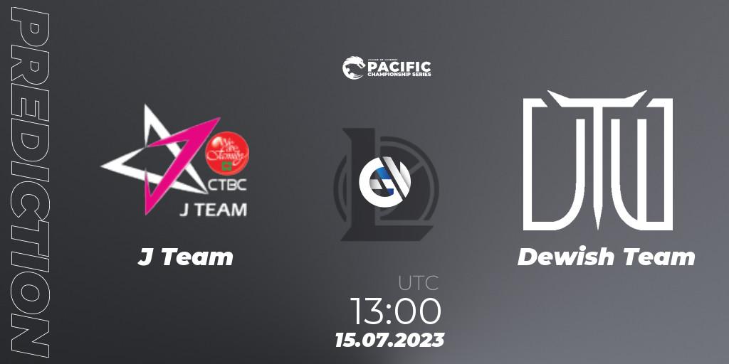 J Team vs Dewish Team: Match Prediction. 15.07.2023 at 13:00, LoL, PACIFIC Championship series Group Stage