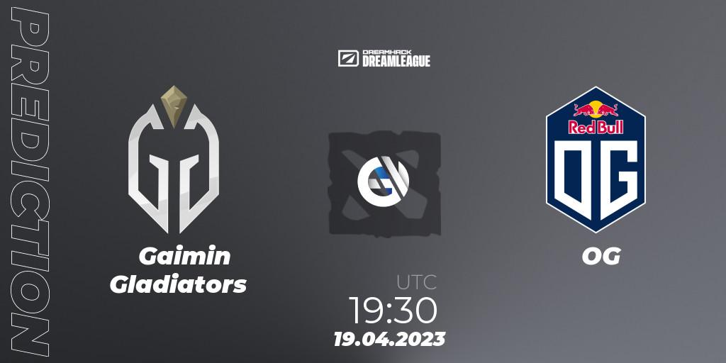 Gaimin Gladiators vs OG: Match Prediction. 19.04.2023 at 19:25, Dota 2, DreamLeague Season 19 - Group Stage 2