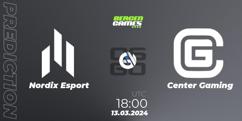 Nordix Esport vs Center Gaming: Match Prediction. 13.03.24, CS2 (CS:GO), Bergen Games 2024: Online Stage