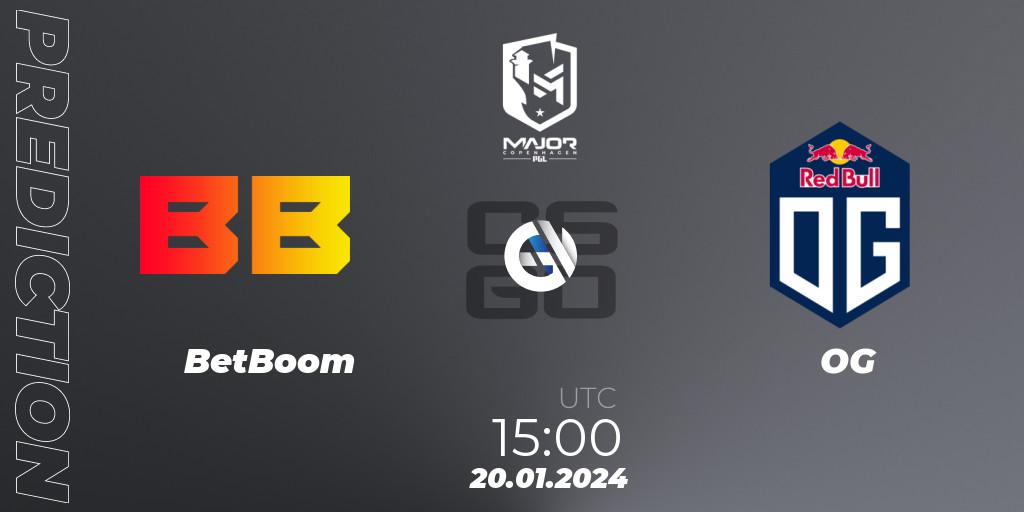 BetBoom vs OG: Match Prediction. 20.01.2024 at 15:00, Counter-Strike (CS2), PGL CS2 Major Copenhagen 2024 Europe RMR Closed Qualifier
