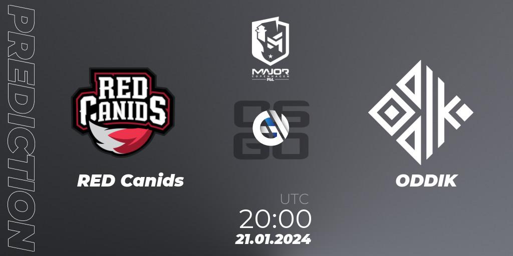 RED Canids vs ODDIK: Match Prediction. 21.01.2024 at 20:00, Counter-Strike (CS2), PGL CS2 Major Copenhagen 2024 South America RMR Closed Qualifier