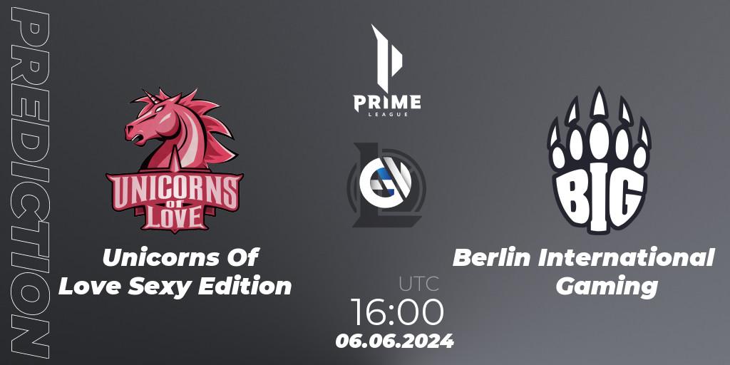 Unicorns Of Love Sexy Edition vs Berlin International Gaming: Match Prediction. 06.06.2024 at 16:00, LoL, Prime League Summer 2024