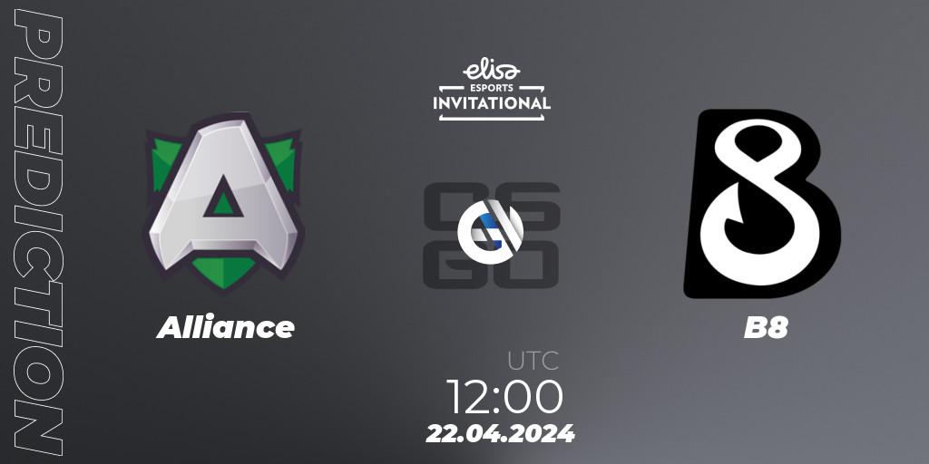 Alliance vs B8: Match Prediction. 22.04.24, CS2 (CS:GO), Elisa Invitational Spring 2024