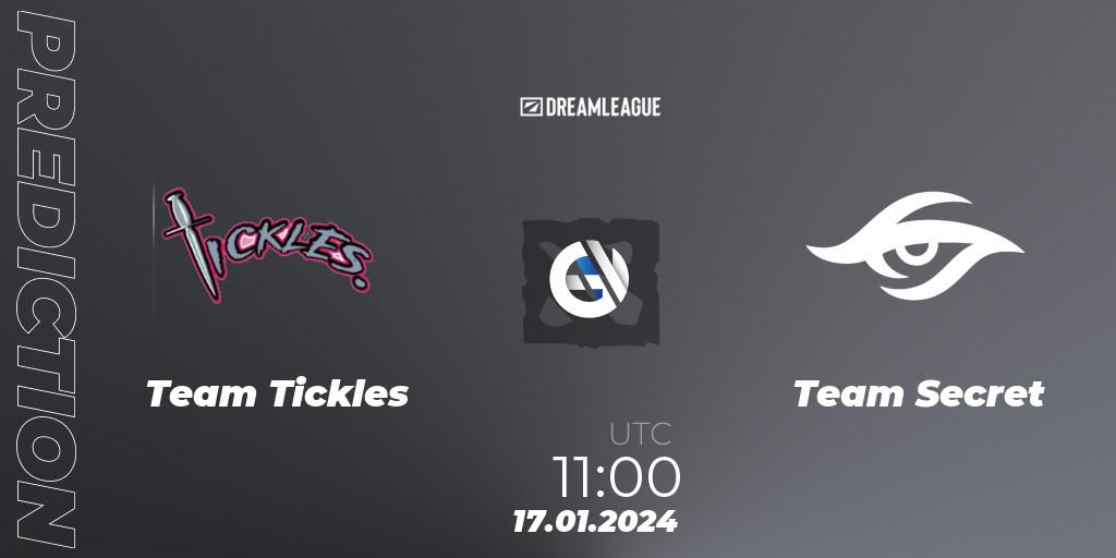 Team Tickles vs Team Secret: Match Prediction. 17.01.2024 at 11:00, Dota 2, DreamLeague Season 22: Western Europe Closed Qualifier