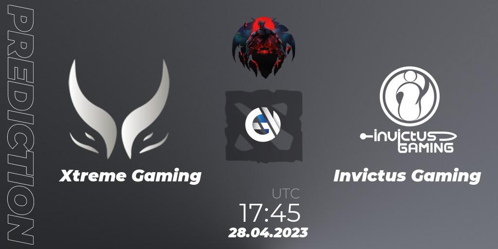Xtreme Gaming vs Invictus Gaming: Match Prediction. 28.04.2023 at 17:55, Dota 2, The Berlin Major 2023 ESL - Group Stage