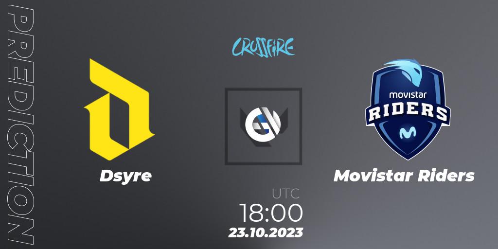 Dsyre vs Movistar Riders: Match Prediction. 23.10.2023 at 18:00, VALORANT, LVP - Crossfire Cup 2023: Contenders #2